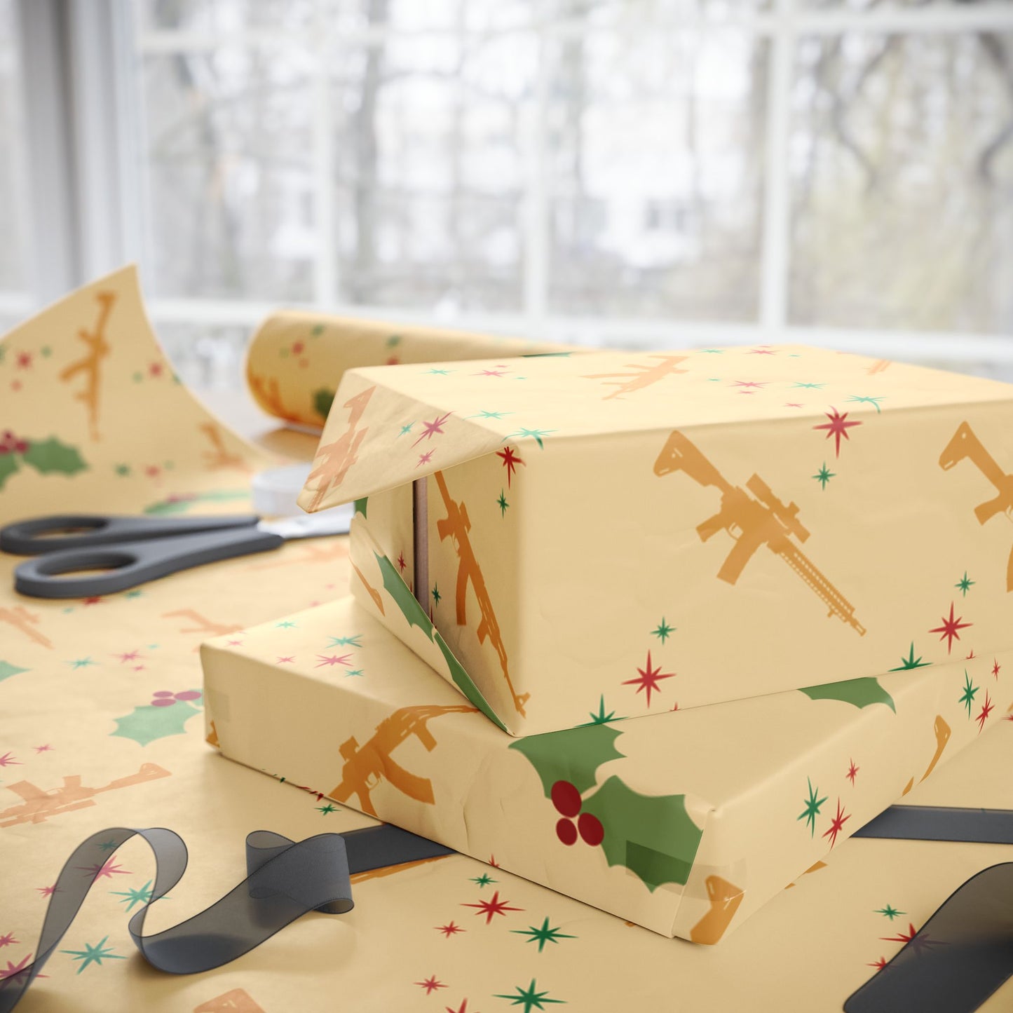 Merry Guns Wrapping Paper
